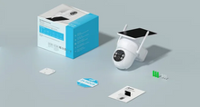 Load image into Gallery viewer, WHITE Security Camera Wireless Outdoor, UHD Solar Outdoor Camera with 360° View, Smart Siren, Spotlights, Color Night Vision, PIR Human Detection, Pan Tilt Control, 2-Way Talk, waterproof.