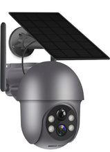 Load image into Gallery viewer, BLACK Security Camera Wireless Outdoor, UHD Solar Outdoor Camera with 360° View, Smart Siren, Spotlights, Color Night Vision, PIR Human Detection, Pan Tilt Control, 2-Way Talk, waterproof.