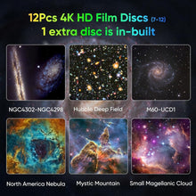 Load image into Gallery viewer, Galaxy Projector 🌌🌌, HD Image Star Projector Galaxy Light Adjustable Knob, 13 Film Discs Planetarium Projector for Kids, 360° Rotating 1/2h Timer Simple 3-Button Control