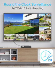 Load image into Gallery viewer, Hard Drive,4pcs 3K 5MP Outdoor Indoor PoE IP Dome Cameras,Night Vision,Motion Alert,Remote Access,8 Ports 16CH 8MP NVR Recorder for Home 24/7 Recording