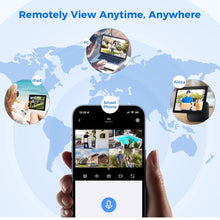 Load image into Gallery viewer, PTZ Camera Wireless System】 3MP Security Camera System Two Way Audio, Auto Tracking, Full Color Night Vision, IP66 Waterproof, Expandable 10CH NVR, 24/7 Record with 1TB Hard Drive
