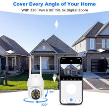 Load image into Gallery viewer, PTZ Camera Wireless System】 3MP Security Camera System Two Way Audio, Auto Tracking, Full Color Night Vision, IP66 Waterproof, Expandable 10CH NVR, 24/7 Record with 1TB Hard Drive