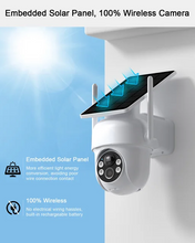 Load image into Gallery viewer, WHITE Security Camera Wireless Outdoor, UHD Solar Outdoor Camera with 360° View, Smart Siren, Spotlights, Color Night Vision, PIR Human Detection, Pan Tilt Control, 2-Way Talk, waterproof.
