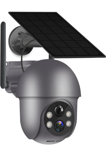 BLACK Security Camera Wireless Outdoor, UHD Solar Outdoor Camera with 360° View, Smart Siren, Spotlights, Color Night Vision, PIR Human Detection, Pan Tilt Control, 2-Way Talk, waterproof.