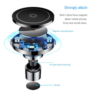 MAGNETIC SMART CAR WIRELESS CHARGER Magnetic Phone Holder For iPhone/Android